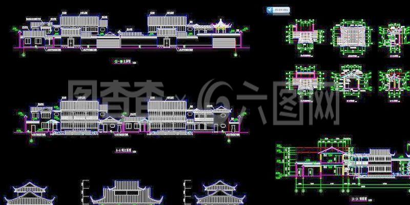 一套古建筑图纸