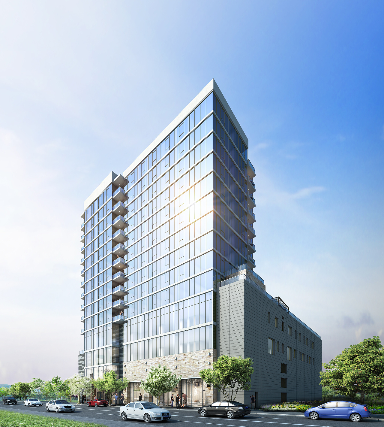 现代售楼中心建筑外观效果图图片 – 设计本装修效果图
